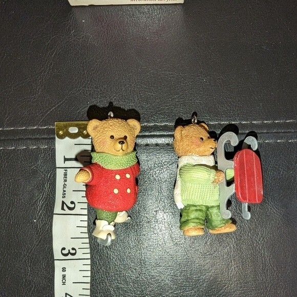 Set Snow Cub Club Hallmark Ornaments Teddy Bear Dexter Next & Gracie Skates 2002 - Picture 8 of 11